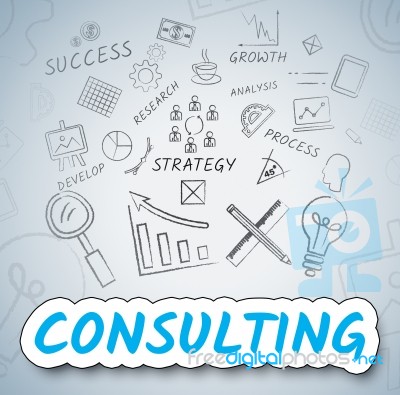 Consulting Ideas Shows Seek Advice And Ask Stock Image