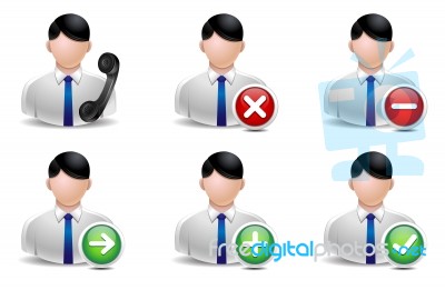 Contact Icon Set On White Stock Image