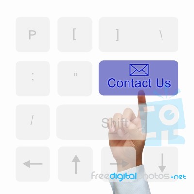 Contact Us Button On Keyboard Stock Image