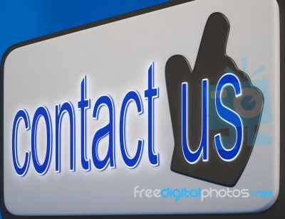 Contact Us Button Shows Help And Guidance Stock Image