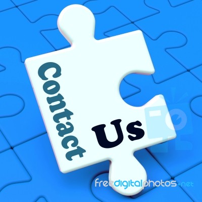 Contact Us Puzzle Shows Helpdesk Communication And Help Stock Image