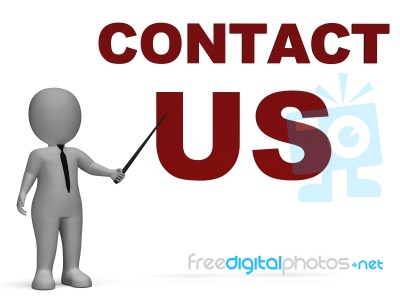 Contact Us Sign Means Helpdesk Stock Image