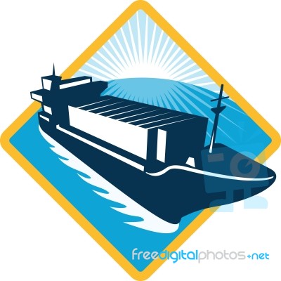 Container Ship Diamond Retro Stock Image