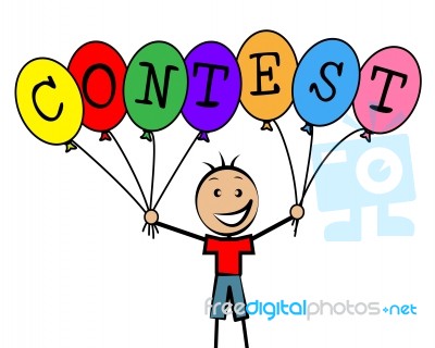 Contest Balloons Means Kids Challenge And Competitiveness Stock Image