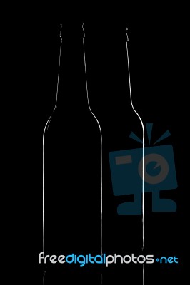 Contour Of Dark Beer Bottle Stock Photo