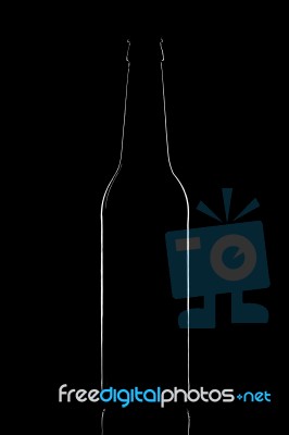 Contour Of Dark Beer Bottle Stock Photo