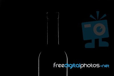 Contour Of Vine Bottle Stock Photo