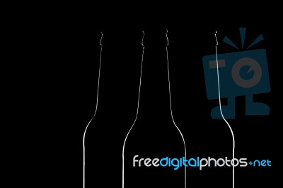 Contours Of Dark Beer Bottles Stock Photo