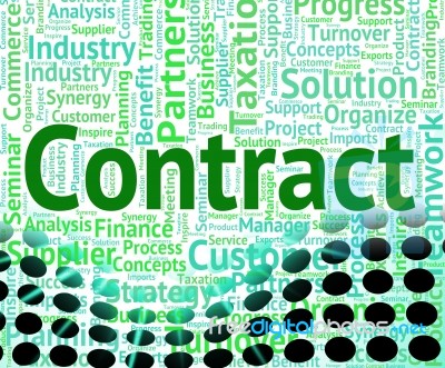 Contract Word Shows Wordclouds Contracted And Text Stock Image