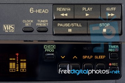 Control Panel Of Video Recorder Stock Photo