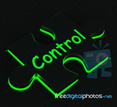 Control Puzzle Shows Remote Operating Stock Image