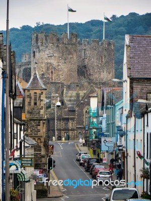 Conwy Town And Castle Stock Photo