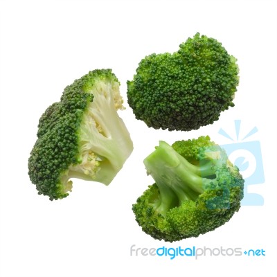 Cooked Broccoli Isolated Stock Photo