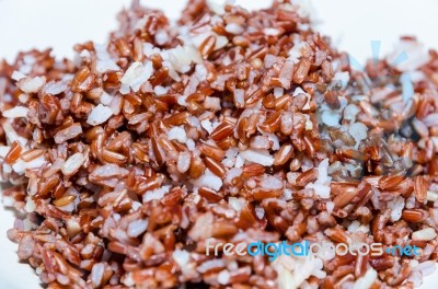 Cooked Brown Rice Stock Photo