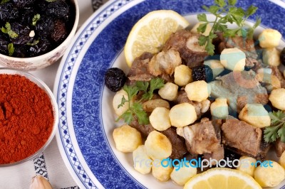 Cooked Meat With Potatoes Stock Photo