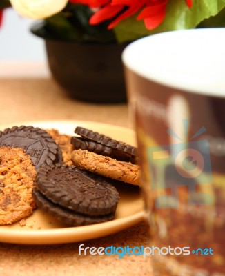 Cookies And Coffee Stock Photo