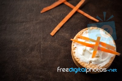 Cookies With Strips Carrot Stock Photo