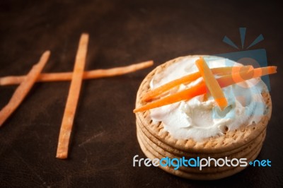 Cookies With Strips Carrot Stock Photo