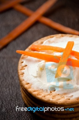 Cookies With Strips Carrot Stock Photo