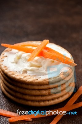 Cookies With Strips Carrot Stock Photo