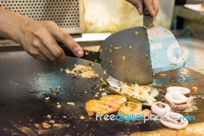 Cooking Seafood Stock Photo