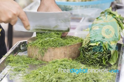 Cook's Hands Preparing Vegetable Stock Photo