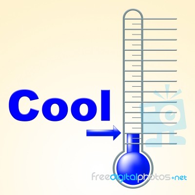 Cool Thermometer Shows Thermostat Frosty And Coldness Stock Image