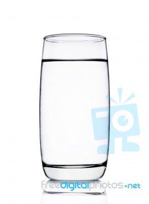 Cool Water With Glass Isolated On The White Background Stock Photo