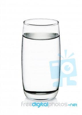 Cool Water With Glass Isolated On The White Background Stock Photo