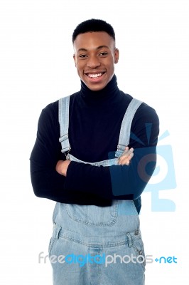 Cool Young Man Posing To Camera Stock Photo