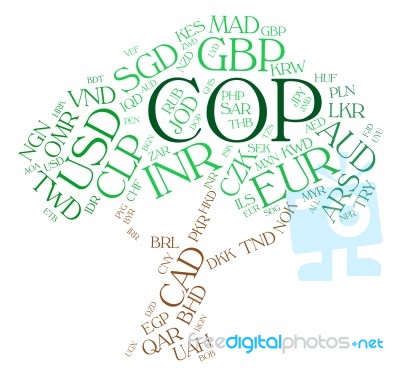 Cop Currency Means Foreign Exchange And Broker Stock Image