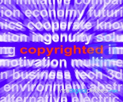 Copyright Word Shows Ownership Of Intellectual Or Patented Prope… Stock Image