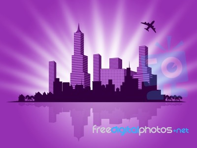 Copyspace Background Means Buildings Downtown And Abstract Stock Image