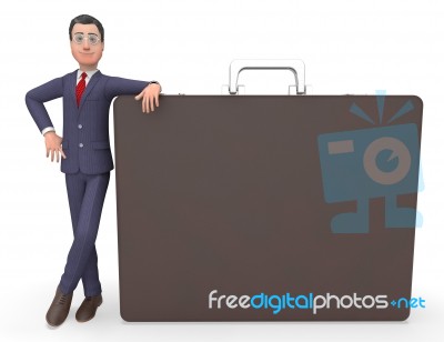 Copyspace Businessman Represents Bag Entrepreneur And Blank 3d R… Stock Image