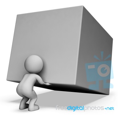 Copyspace Character Represents Man Blank And Boxes 3d Rendering Stock Image