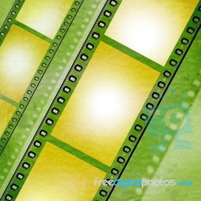 Copyspace Filmstrip Shows Photographic Cinematography And Film-roll Stock Image