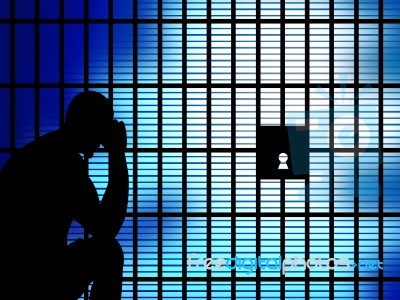 Copyspace Jail Means Take Into Custody And Captive Stock Image