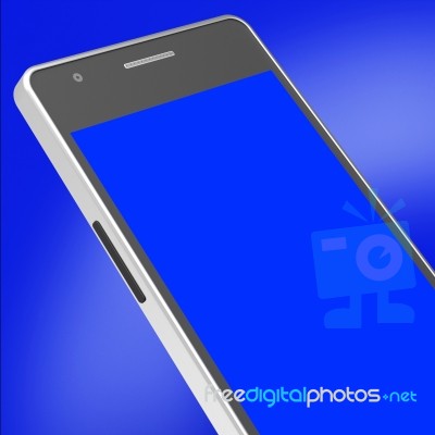 Copyspace Smartphone Shows Mobile Telephone And Online Stock Image