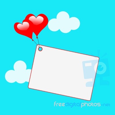 Copyspace Tag Shows Heart Shapes And Card Stock Image