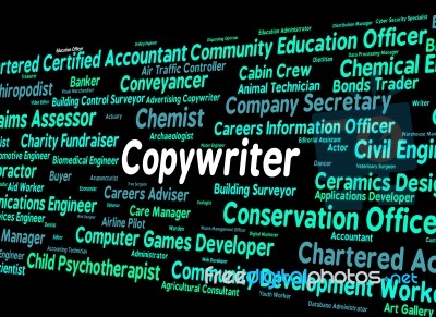 Copywriter Job Indicates Employment Copywriters And Recruitment Stock Image