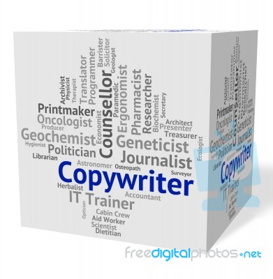 Copywriter Job Shows Ads Advert And Occupation Stock Image