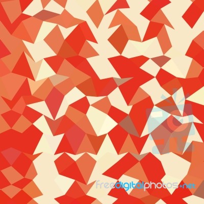 Coral Red Abstract Low Polygon Background Stock Image