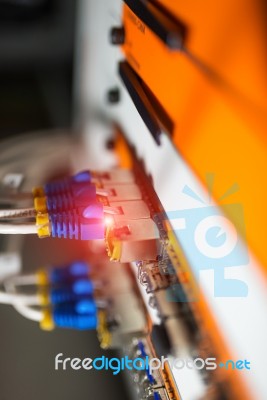 Core Switch Technology In Network Room Place Stock Photo