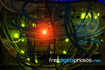 Core Switch Technology In Network Room Place Stock Photo