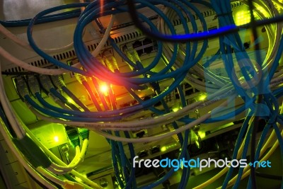 Core Switch Technology In Network Room Place Stock Photo