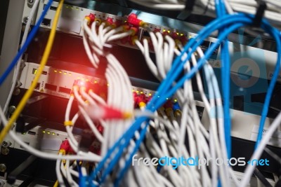 Core Switch Technology In Network Room Place Stock Photo