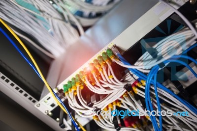 Core Switch Technology In Network Room Place Stock Photo