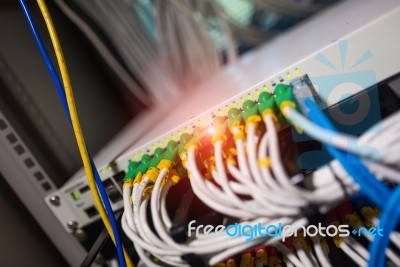 Core Switch Technology In Network Room Place Stock Photo