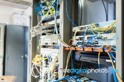 Core Switch Technology In Network Room Place Stock Photo