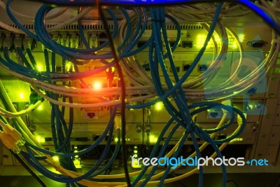 Core Switch Technology In Network Room Place Stock Photo